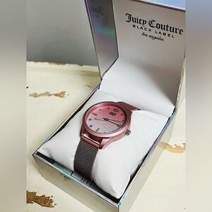 Juicy Couture Black Label Pink Limited Edition Mesh Watch NWT